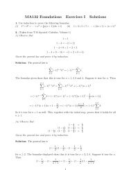 MA132 Foundations Exercises I Solutions - Of the Clux