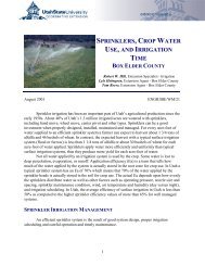Sprinklers, Crop Water Use, and Irrigation TIme, Box Elder County