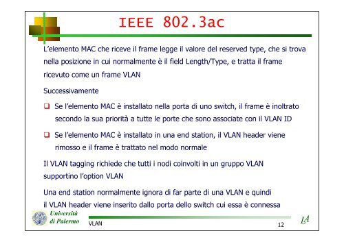 VLAN - Università di Palermo