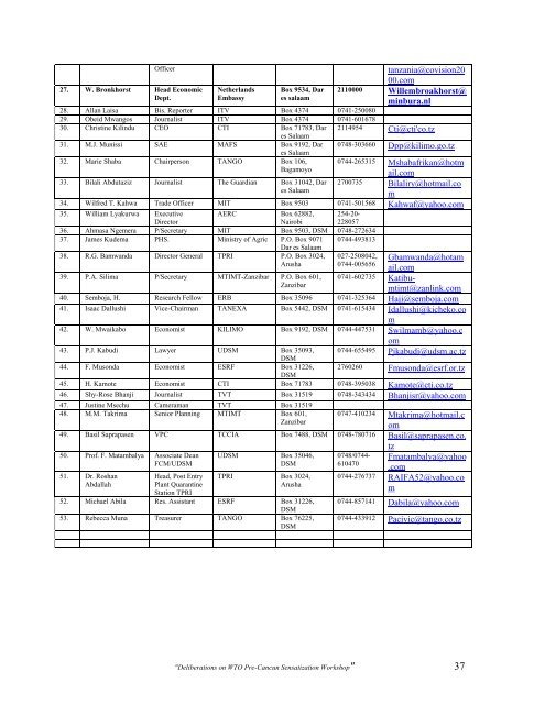 Tanzania Report, Dar-Es-Salaam, Tanzania - ILEAP