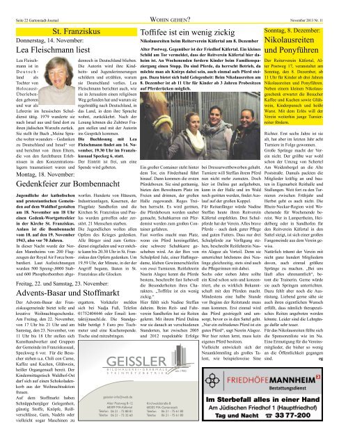 Gartenstadt Waldhof Journal November 2013 - Bürgerverein ...