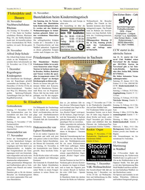 Gartenstadt Waldhof Journal November 2013 - Bürgerverein ...