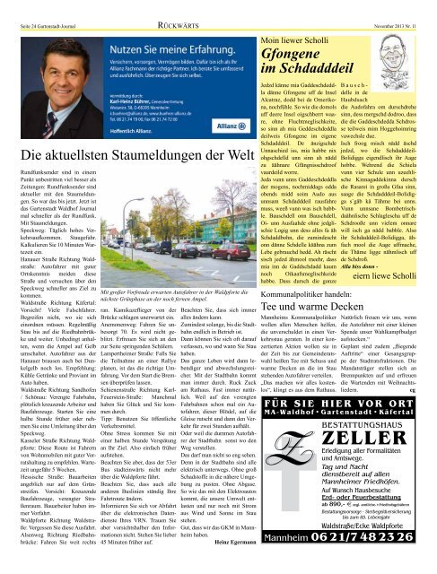 Gartenstadt Waldhof Journal November 2013 - Bürgerverein ...