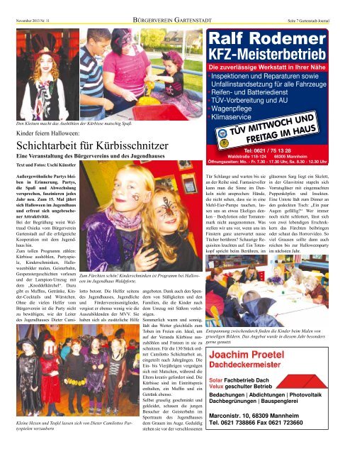 Gartenstadt Waldhof Journal November 2013 - Bürgerverein ...