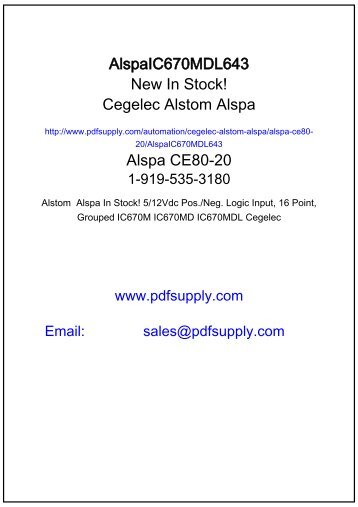 Alspa CE80–20 FIP Bus Interface Unit User's Manual