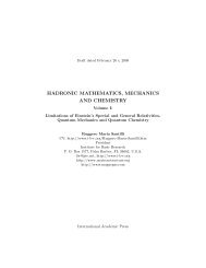 hadronic mathematics, mechanics and chemistry - Advanced ...