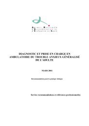 Diagnostic et prise en charge du trouble anxieux gÃ©nÃ©ralisÃ© de l'adulte