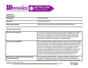 Audiology Case Study - NHS Shetland - 18 Weeks