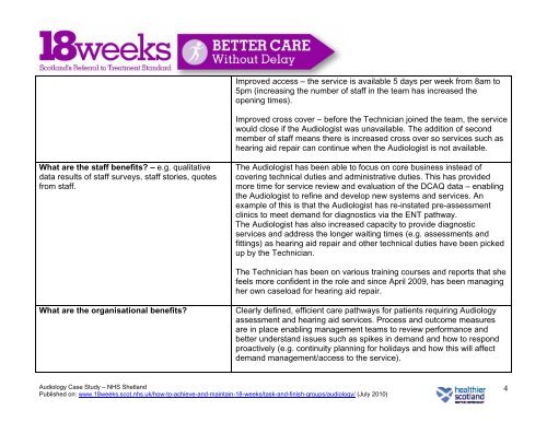 Audiology Case Study - NHS Shetland - 18 Weeks