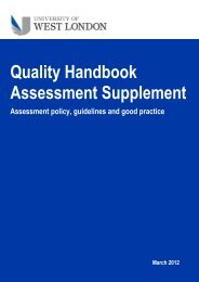 Quality Handbook Assessment Supplement - University of West ...