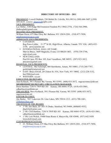 DIRECTORY OF OFFICERS 2011 final