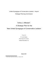 Strategic Plan - United Synagogue of Conservative Judaism