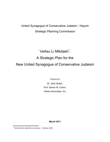 Strategic Plan - United Synagogue of Conservative Judaism