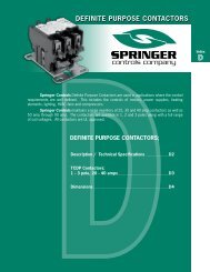 DEFINITE PURPOSE CONTACTORS - Springer Controls
