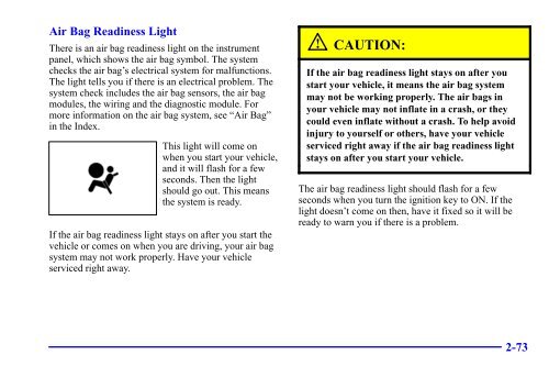 2001 Cadillac Catera Owners Manual - Files