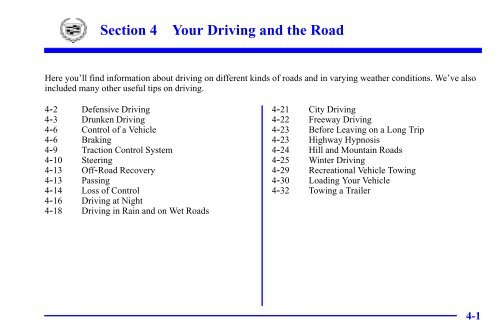 2001 Cadillac Catera Owners Manual - Files