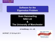 Software for the Eigenvalue Problem - MIMS - The University of ...