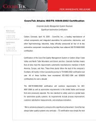 CoorsTek Attains ISO/TS-16949:2002 Certification