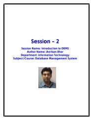 Introduction to DBMS Anirban Bhar Narula Institute of - Mission10X