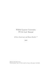 Download Lab Manual - Wilfrid Laurier University Physics Labs