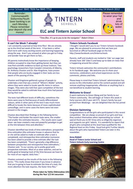 ELC and Tintern Junior School - Tintern Schools