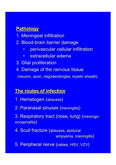 Inflammations of the nervous system