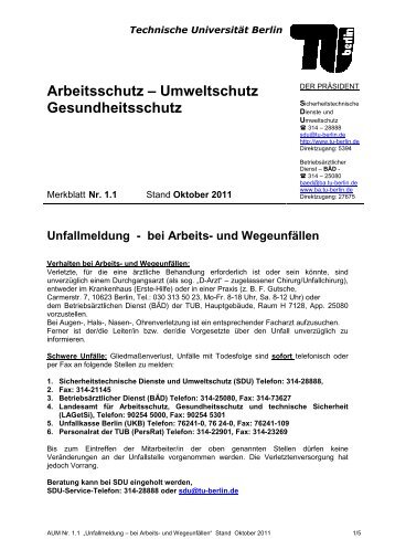 Unfallmeldung - bei Arbeits- und Wegeunfällen