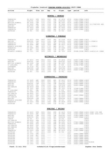 Spotterplan 2012-2013 - Freunde des Flughafen Innsbruck