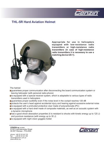 119. THL-5R Hard Aviation Helmet - Cenzin