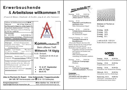 Pfarrbrief Nr. 2/2006 Kath. Pfarrgemeinde St. Rupert Kiliansplatz 1 ...