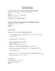 Computer Architecture Homework #3 Solution Exponent = 1111 ...