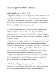 Stipendierapport från Anita Johansson ... - Publicistklubben