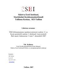 Aruanne - Säästva Eesti Instituut, SEI Tallinn