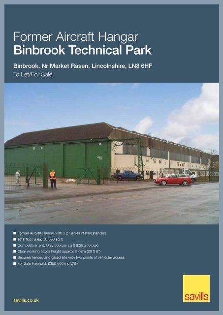 Former Aircraft Hangar Binbrook Technical Park - Savills