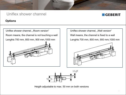 geberit uniflex shower channels brochure - Tiles2Taps