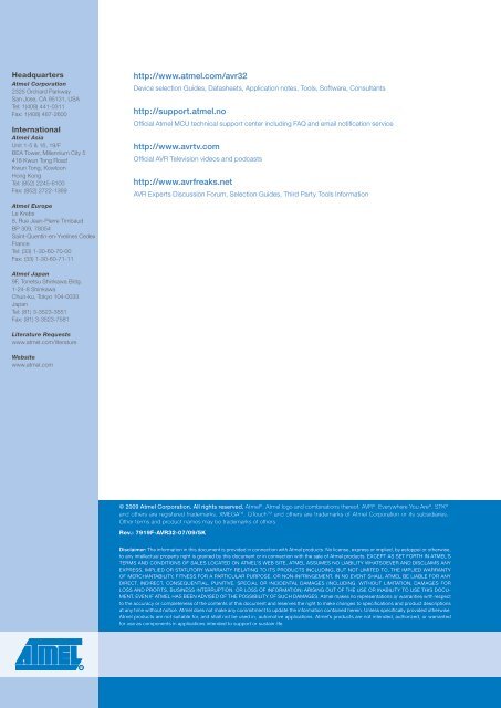 AVR32 UC3 Microcontrollers - EBV Elektronik