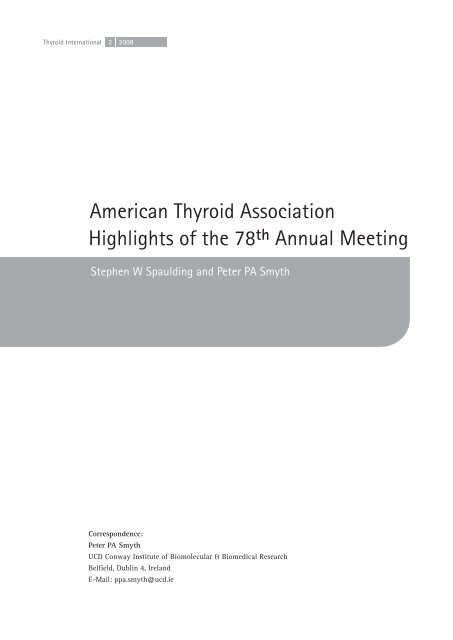 Highlights of the 78th Annual Meeting American Thyroid ... - Thyrolink