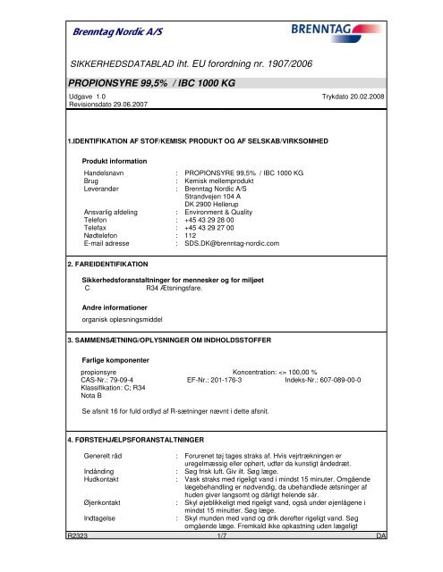 SIKKERHEDSDATABLAD iht. EU forordning nr. 1907/2006 ... - dlg