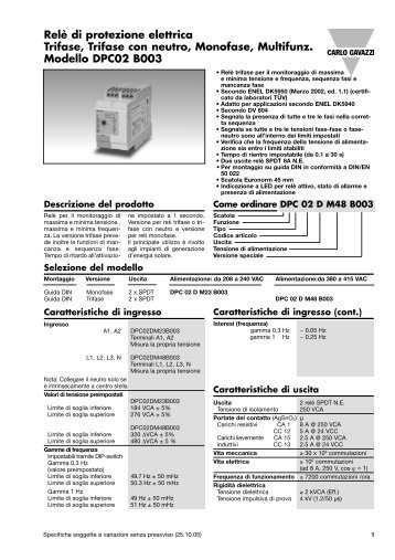 RelÃ¨ di protezione elettrica Trifase, Trifase con neutro ... - Rexel