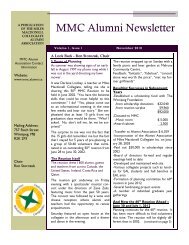 MMC Alumni Newsletter - November 2010 - Miles MacDonell ...