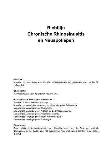 Richtlijn Chronische Rhinosinusitis en Neuspoliepen - Diliguide