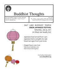 Buddhist Thoughts - Salt Lake Buddhist Temple