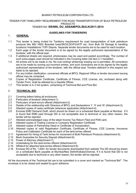 TECHNICAL BID - Bharat Petroleum