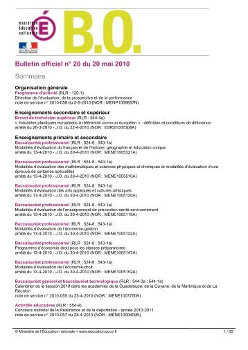 NumÃ©ro 20 - les BOEN depuis 1998 en UNE page