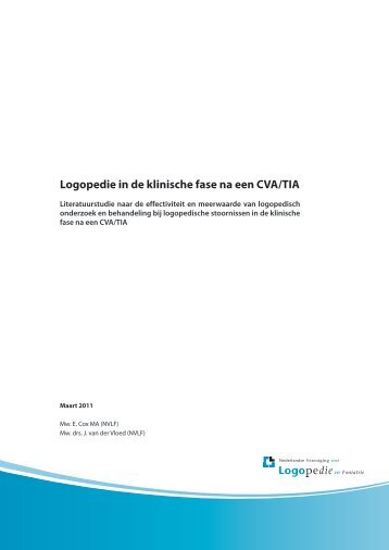 Logopedie in de klinische fase na een CVA/TIA - Logopedie.nl