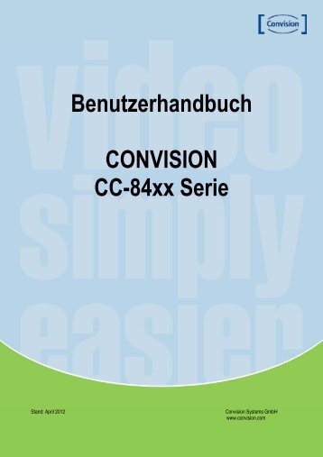 Benutzerhandbuch CONVISION CC-84xx Serie