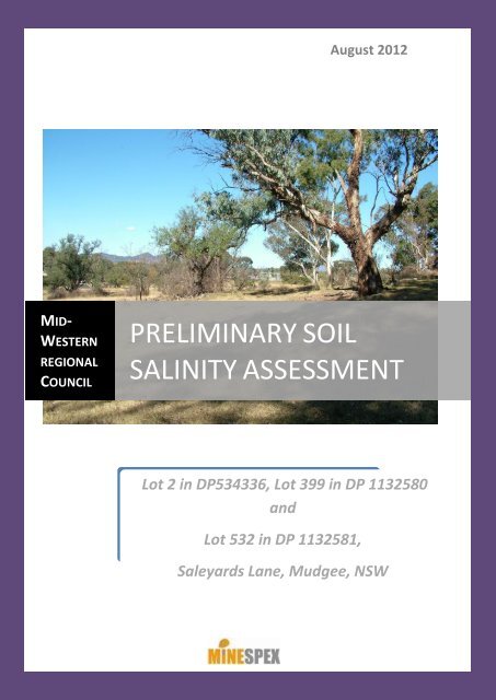 preliminary soil salinity assessment - Mid Western Regional Council