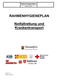 RAHMENHYGIENEPLAN Notfallrettung und Krankentransport