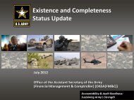 EC Status - ASA(FM&C) - U.S. Army