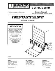 Owner's/Parts Manual - Waltco